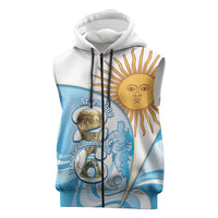 Argentina Football Personalized Sleeveless Zip Hoodie 2026 Trophy Vamos La Albiceleste - Wonder Print Shop