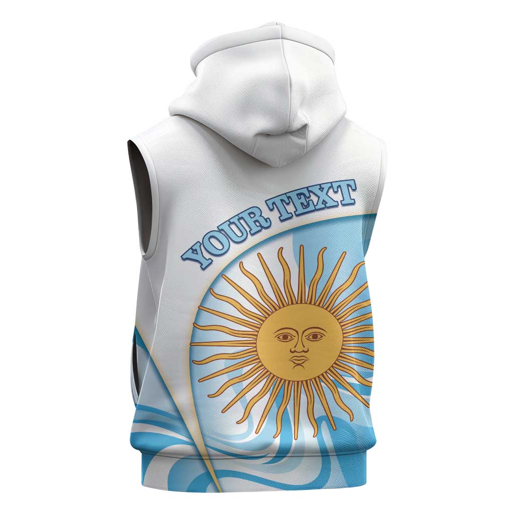 Argentina Football Personalized Sleeveless Zip Hoodie 2026 Trophy Vamos La Albiceleste - Wonder Print Shop