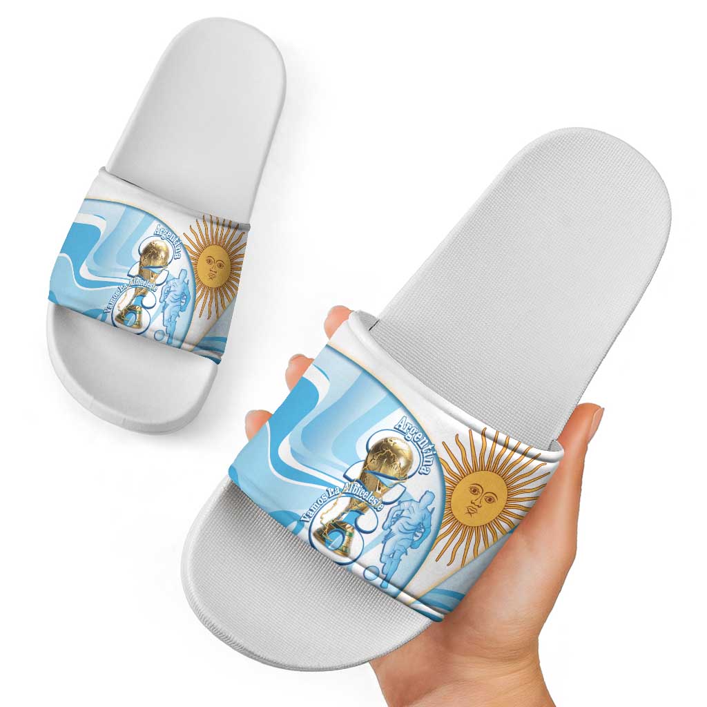Argentina Football Slide Sandals 2026 Trophy Vamos La Albiceleste - Wonder Print Shop