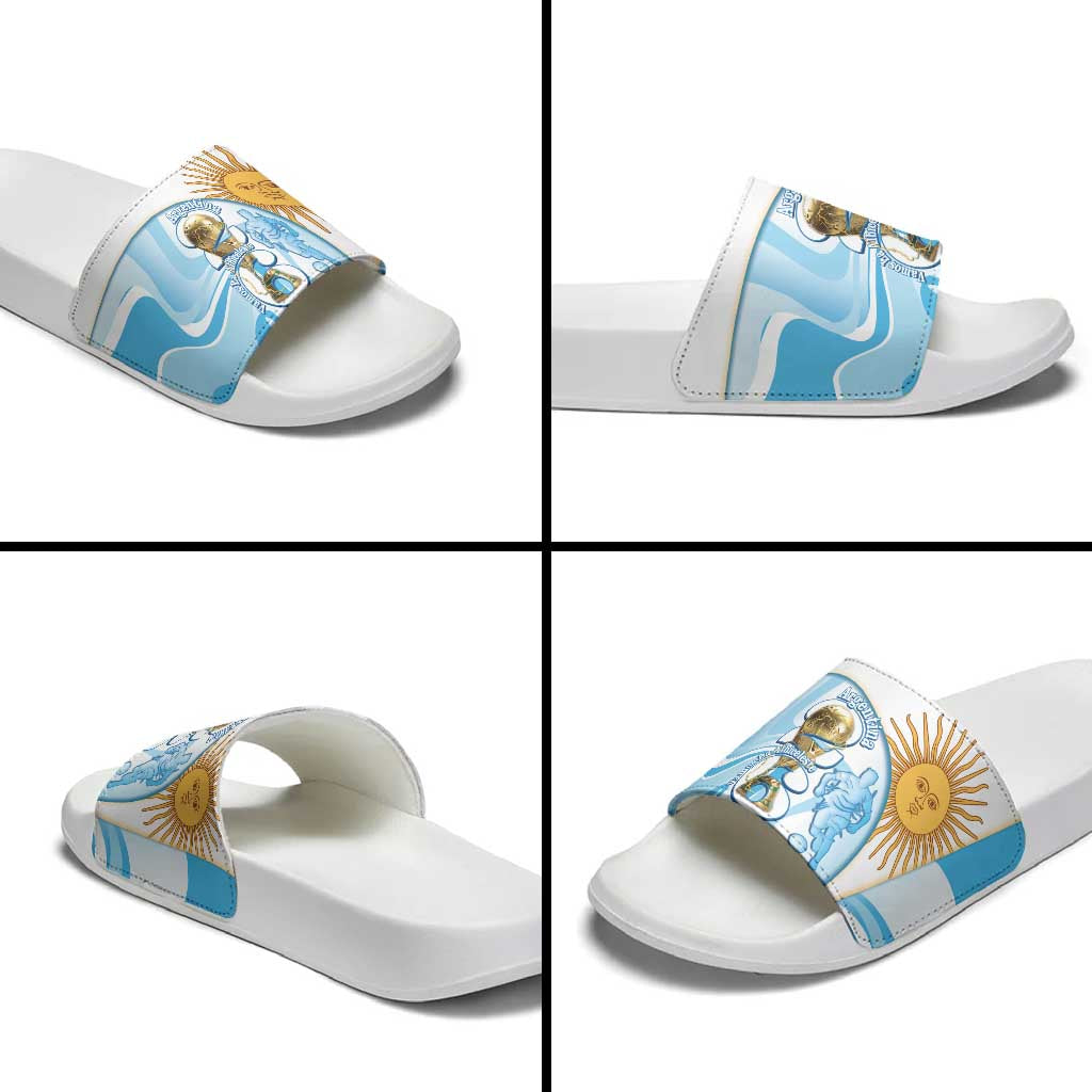 Argentina Football Slide Sandals 2026 Trophy Vamos La Albiceleste - Wonder Print Shop