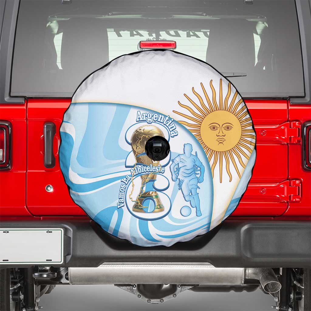 Argentina Football Spare Tire Cover 2026 Trophy Vamos La Albiceleste - Wonder Print Shop