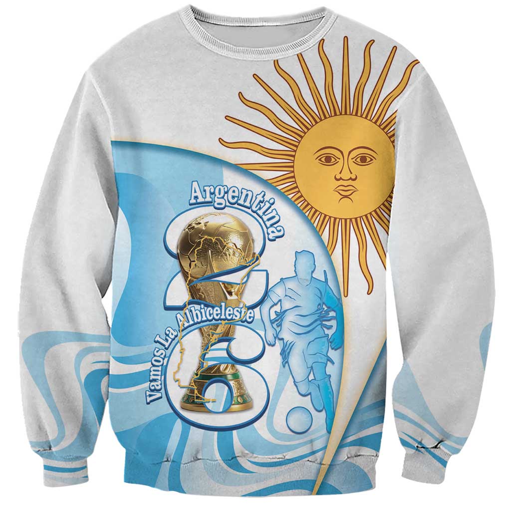 Argentina Football Personalized Sweatshirt 2026 Trophy Vamos La Albiceleste - Wonder Print Shop