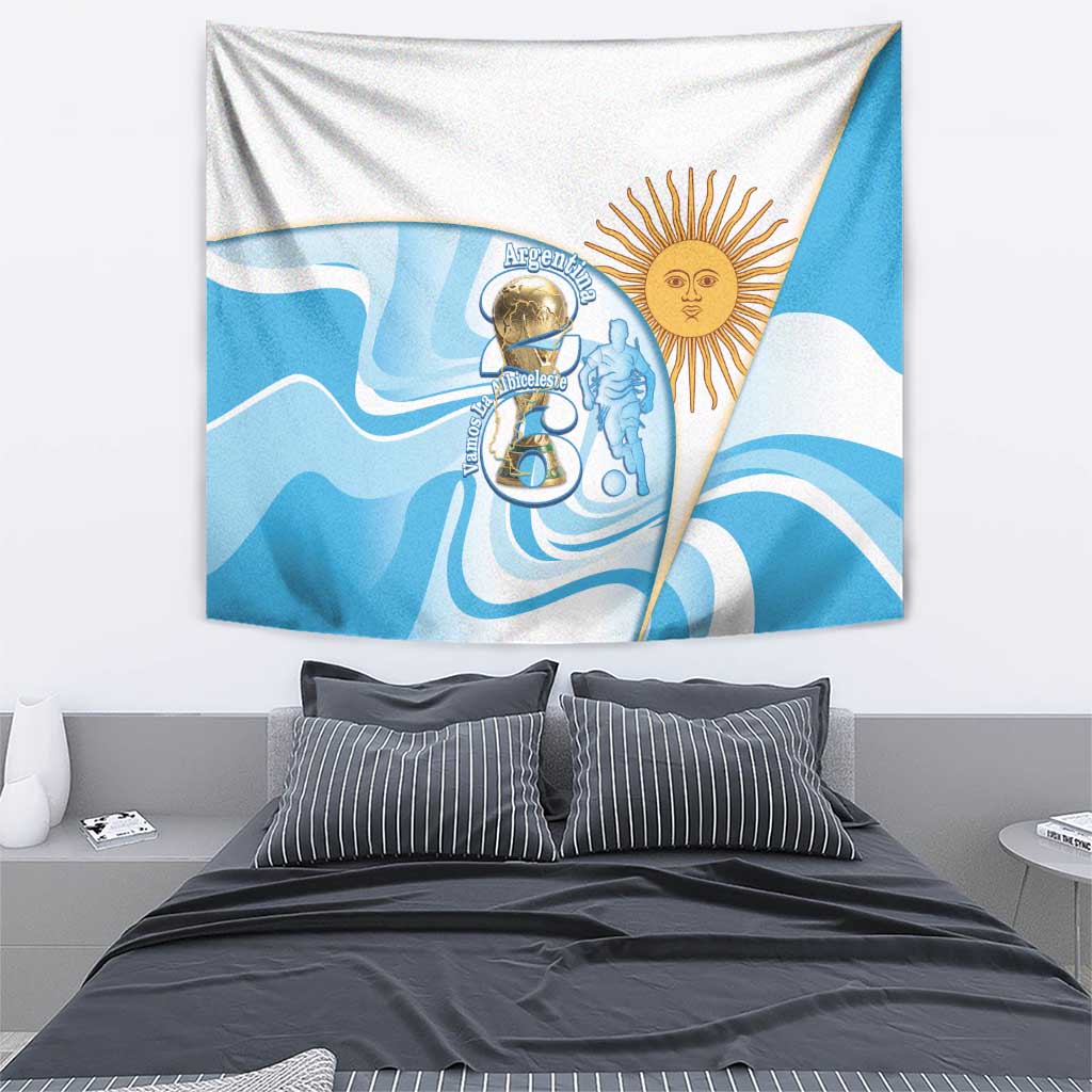 Argentina Football Tapestry 2026 Trophy Vamos La Albiceleste - Wonder Print Shop