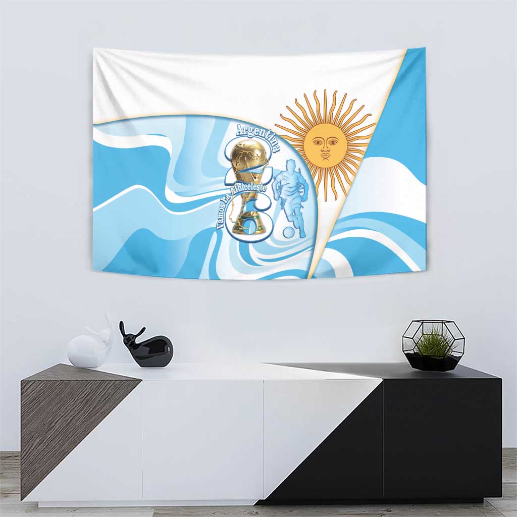 Argentina Football Tapestry 2026 Trophy Vamos La Albiceleste - Wonder Print Shop