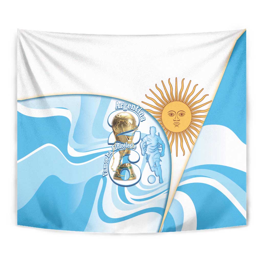 Argentina Football Tapestry 2026 Trophy Vamos La Albiceleste - Wonder Print Shop