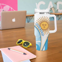 Argentina Football Personalized Tumbler With Handle 2026 Trophy Vamos La Albiceleste - Wonder Print Shop