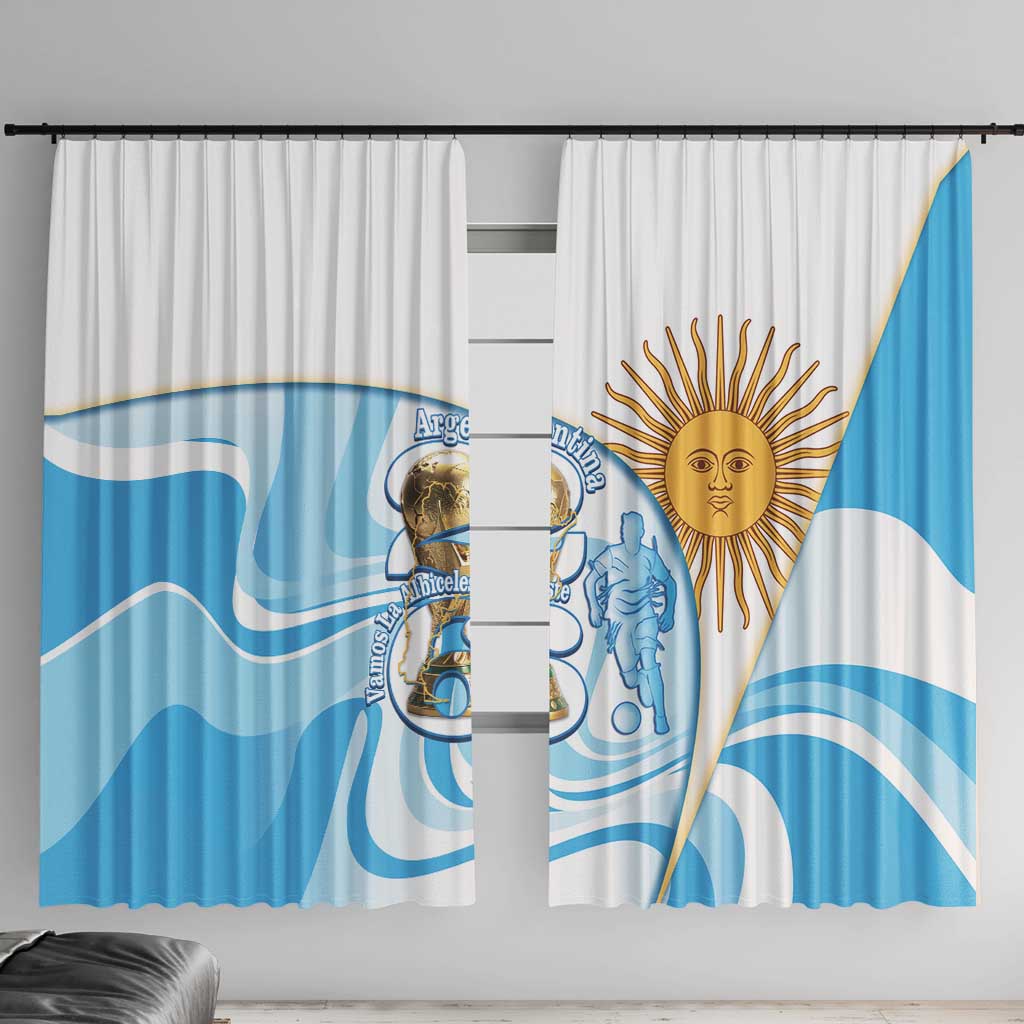 Argentina Football Window Curtain 2026 Trophy Vamos La Albiceleste - Wonder Print Shop