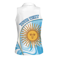 Argentina Football Personalized Women Sleeveless Polo Shirt 2026 Trophy Vamos La Albiceleste - Wonder Print Shop