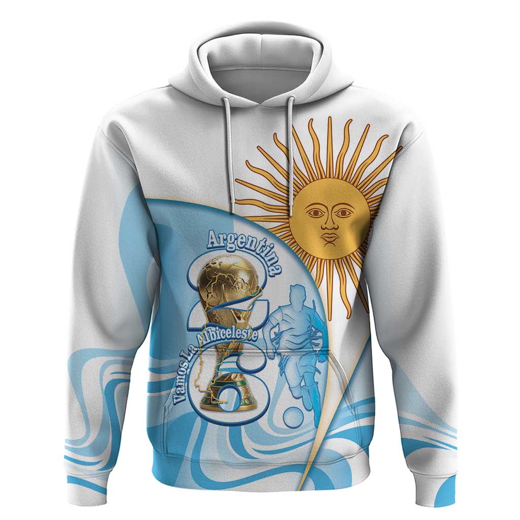 Argentina Football Personalized Zip Hoodie 2026 Trophy Vamos La Albiceleste - Wonder Print Shop