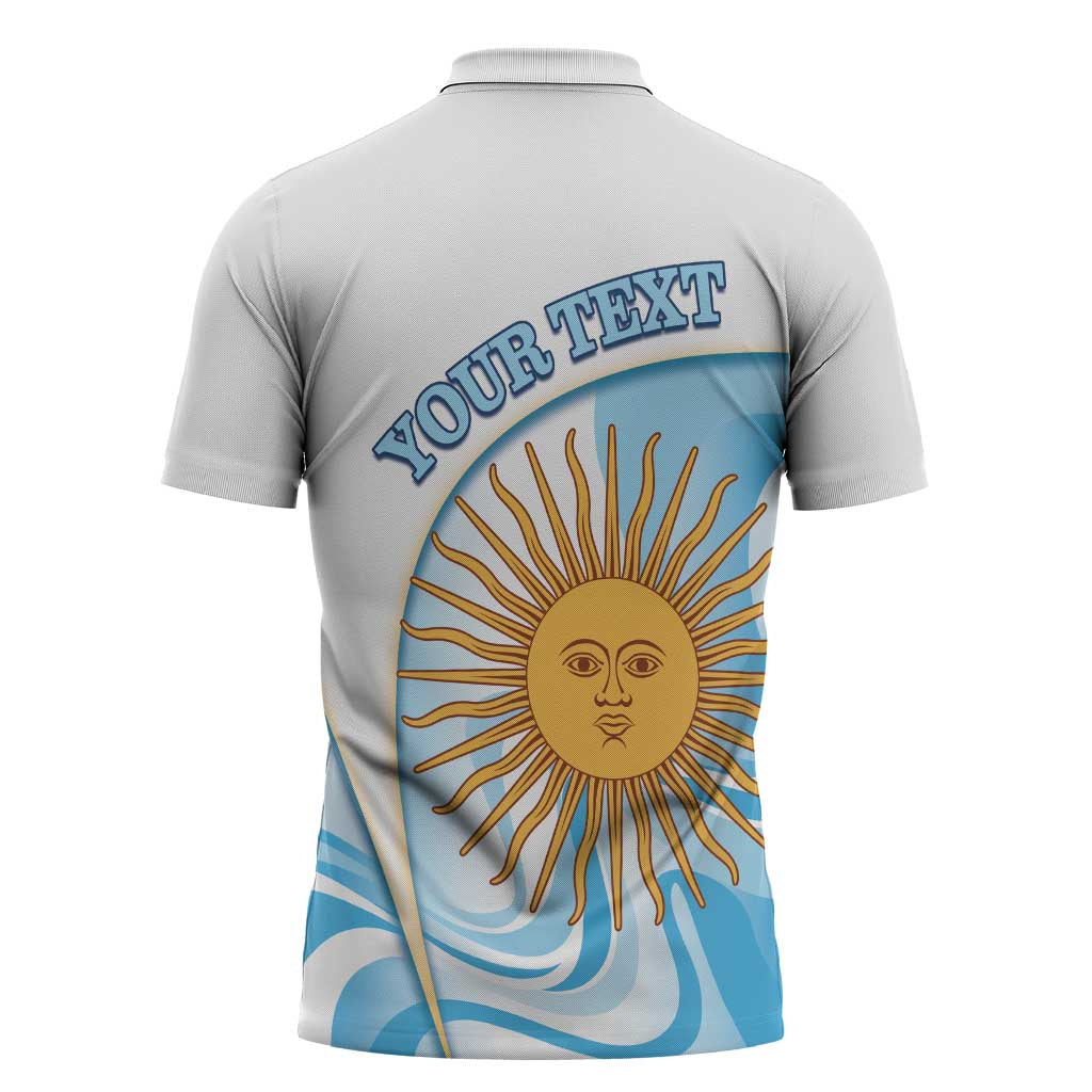 Argentina Football Personalized Zipper Polo Shirt 2026 Trophy Vamos La Albiceleste - Wonder Print Shop