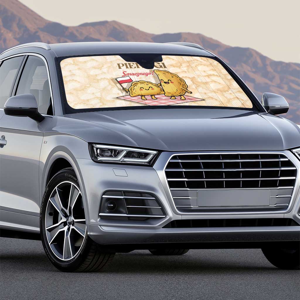 Poland Pierogi Auto Sun Shade Cute Polish Dumplings Smacznego