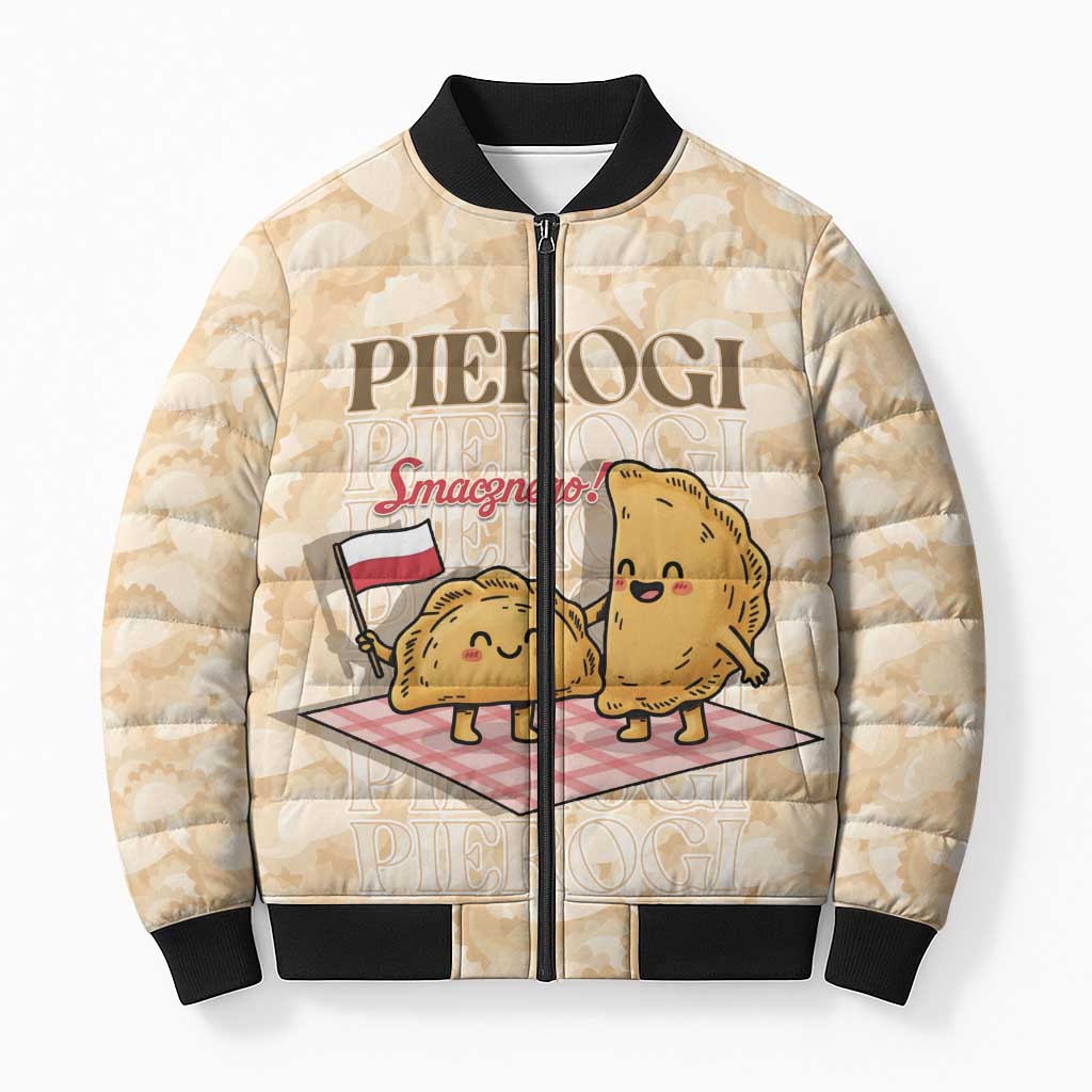 Poland Pierogi Bomber Puffer Jacket Cute Polish Dumplings Smacznego