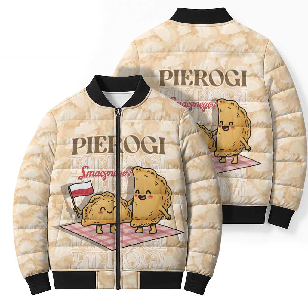 Poland Pierogi Bomber Puffer Jacket Cute Polish Dumplings Smacznego