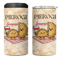 Poland Pierogi 4 in 1 Can Cooler Tumbler Cute Polish Dumplings Smacznego