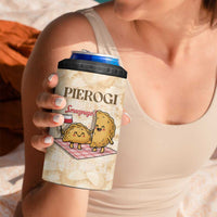 Poland Pierogi 4 in 1 Can Cooler Tumbler Cute Polish Dumplings Smacznego
