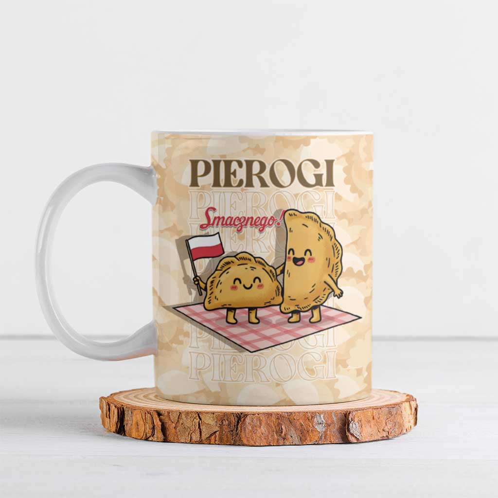 Poland Pierogi Ceramic Mug Cute Polish Dumplings Smacznego