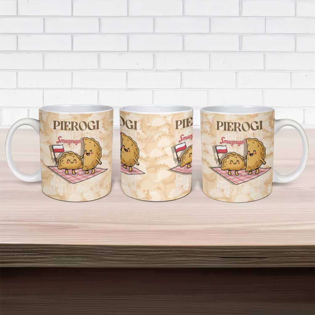 Poland Pierogi Ceramic Mug Cute Polish Dumplings Smacznego