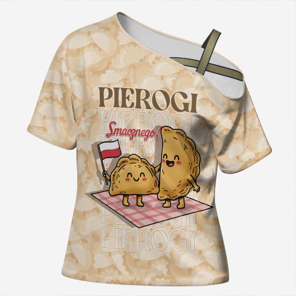 Poland Pierogi Cross Shoulder Shirt Cute Polish Dumplings Smacznego