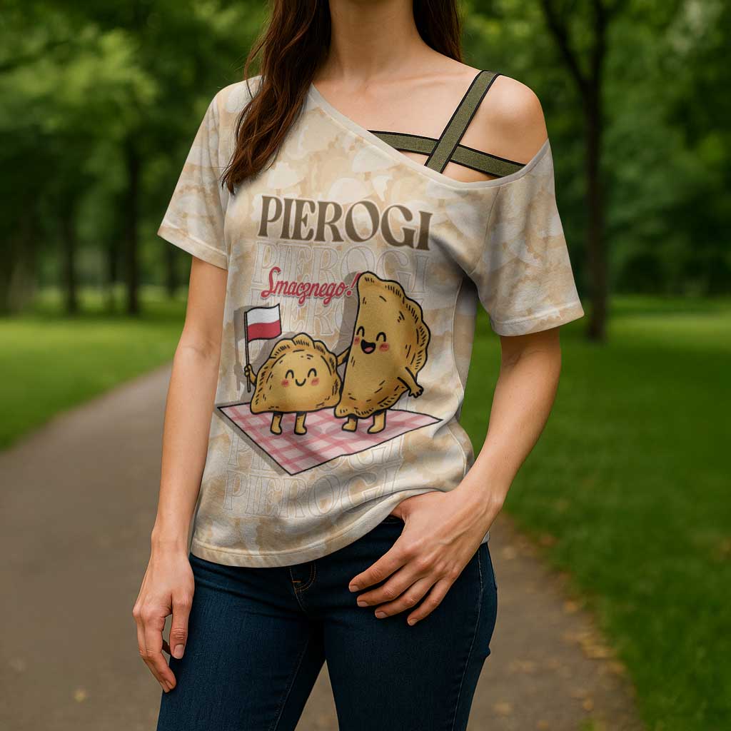 Poland Pierogi Cross Shoulder Shirt Cute Polish Dumplings Smacznego