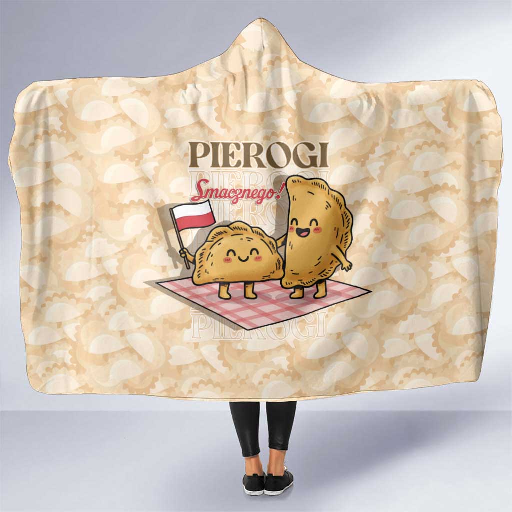 Poland Pierogi Hooded Blanket Cute Polish Dumplings Smacznego