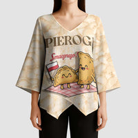 Poland Pierogi Kimono Sleeve Blouse Cute Polish Dumplings Smacznego