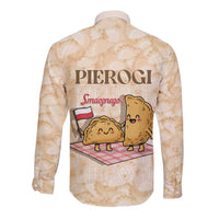 Poland Pierogi Long Sleeve Button Shirt Cute Polish Dumplings Smacznego