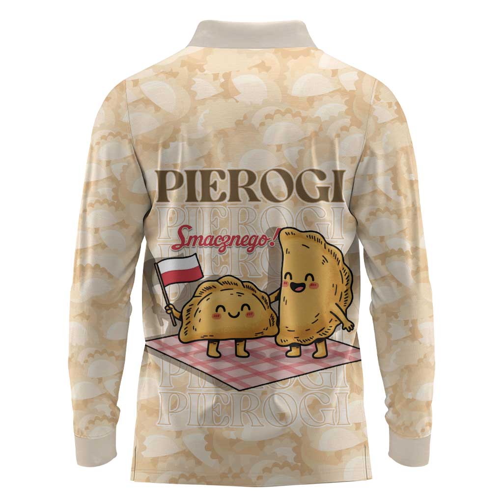 Poland Pierogi Long Sleeve Polo Shirt Cute Polish Dumplings Smacznego