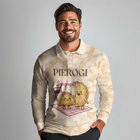 Poland Pierogi Long Sleeve Polo Shirt Cute Polish Dumplings Smacznego