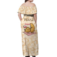 Poland Pierogi Off Shoulder Maxi Dress Cute Polish Dumplings Smacznego