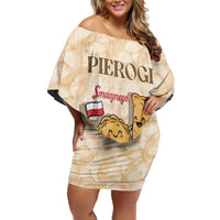 Poland Pierogi Off Shoulder Short Dress Cute Polish Dumplings Smacznego