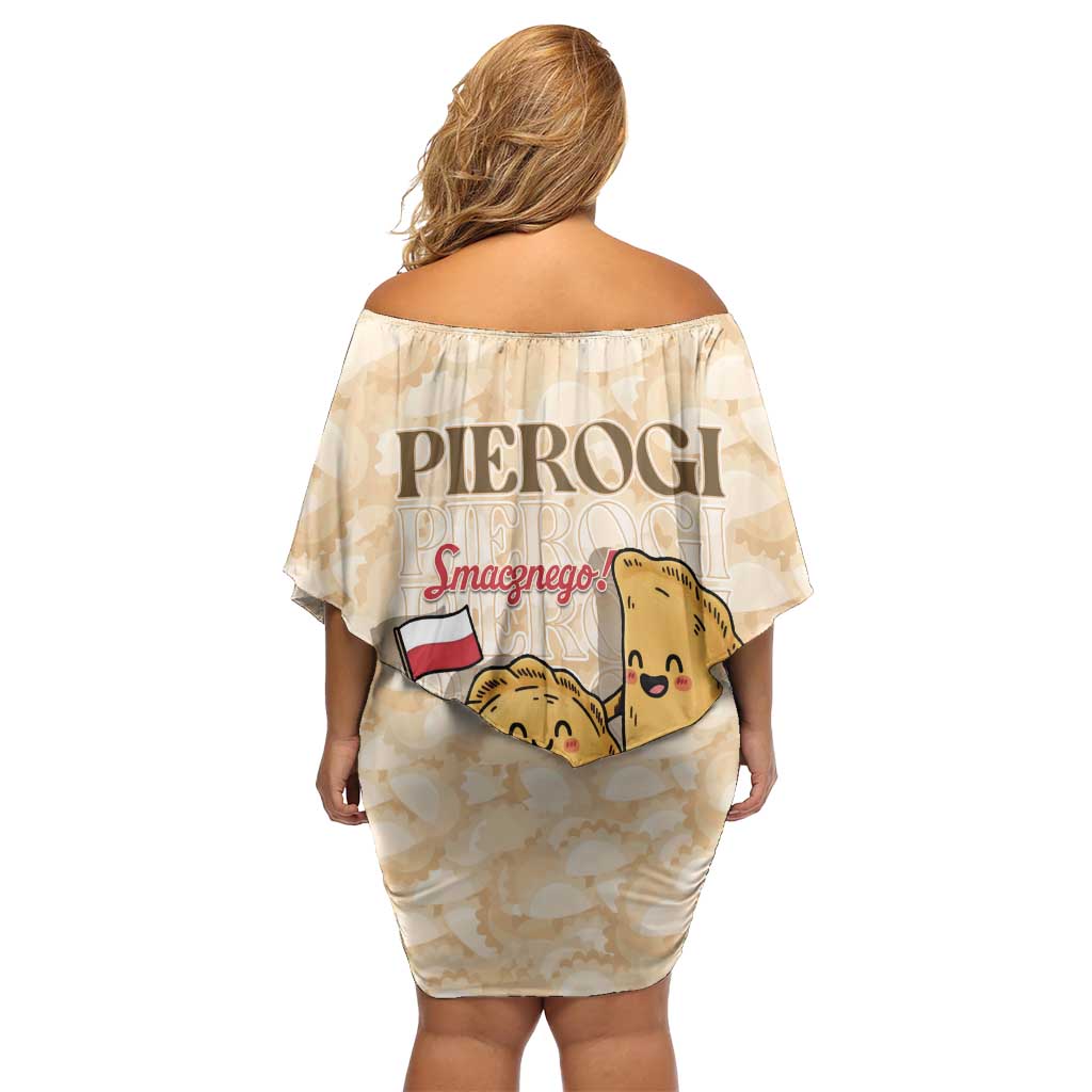 Poland Pierogi Off Shoulder Short Dress Cute Polish Dumplings Smacznego