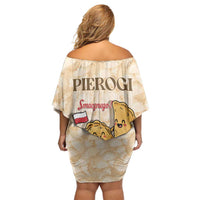 Poland Pierogi Off Shoulder Short Dress Cute Polish Dumplings Smacznego