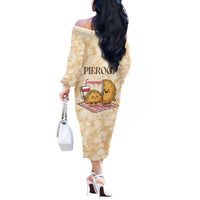 Poland Pierogi Off The Shoulder Long Sleeve Dress Cute Polish Dumplings Smacznego