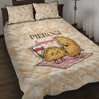Poland Pierogi Quilt Bed Set Cute Polish Dumplings Smacznego
