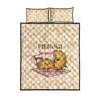 Poland Pierogi Quilt Bed Set Cute Polish Dumplings Smacznego