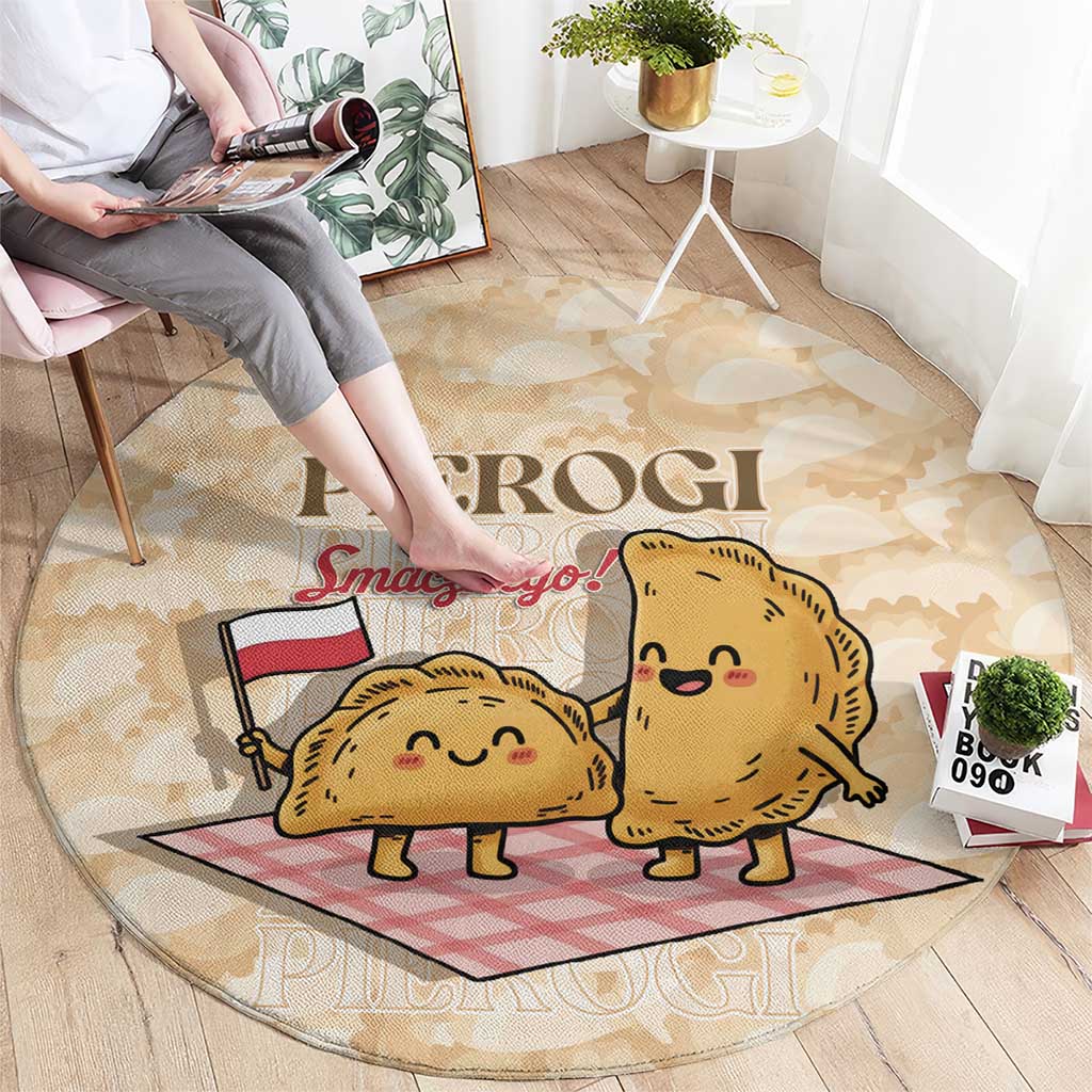 Poland Pierogi Round Carpet Cute Polish Dumplings Smacznego