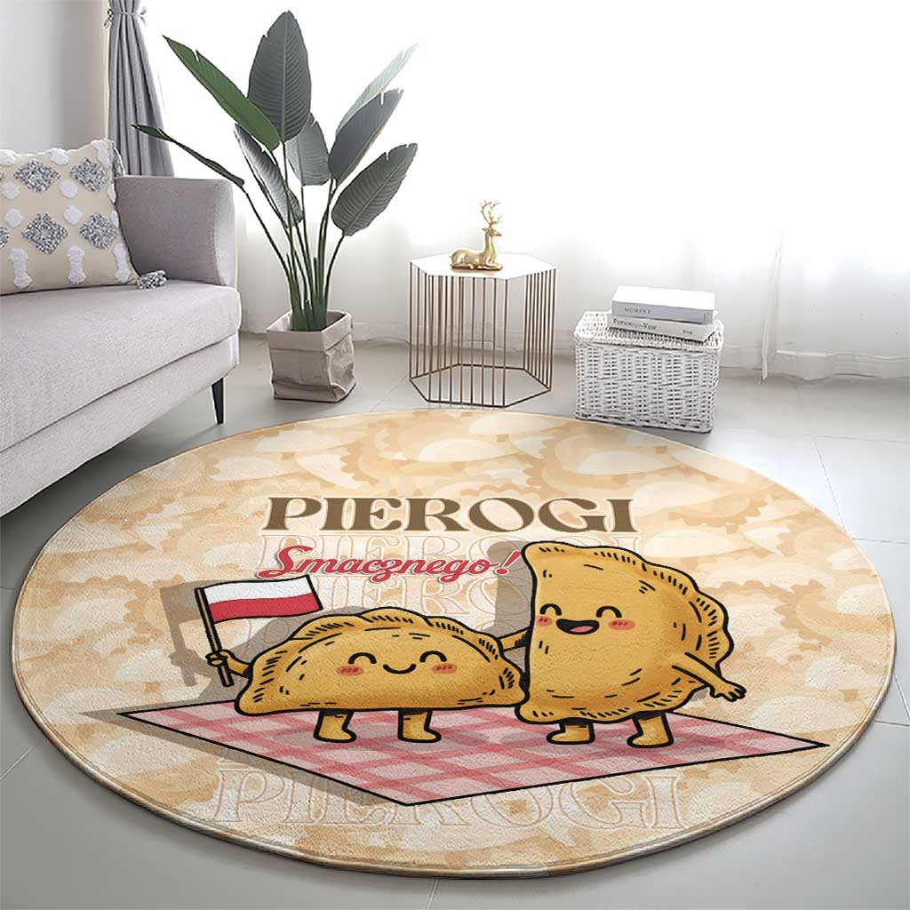 Poland Pierogi Round Carpet Cute Polish Dumplings Smacznego