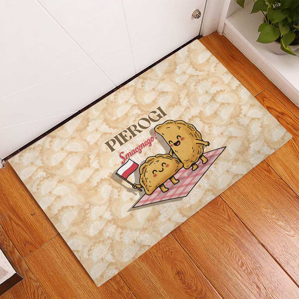 Poland Pierogi Rubber Doormat Cute Polish Dumplings Smacznego