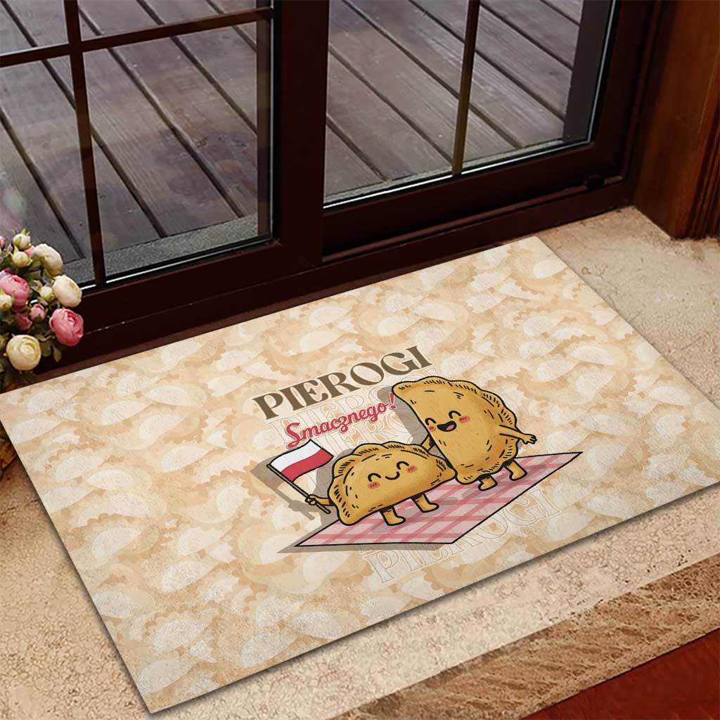 Poland Pierogi Rubber Doormat Cute Polish Dumplings Smacznego