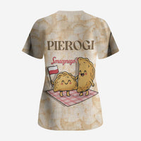 Poland Pierogi Scrub Top Cute Polish Dumplings Smacznego