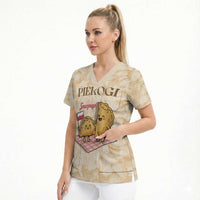 Poland Pierogi Scrub Top Cute Polish Dumplings Smacznego