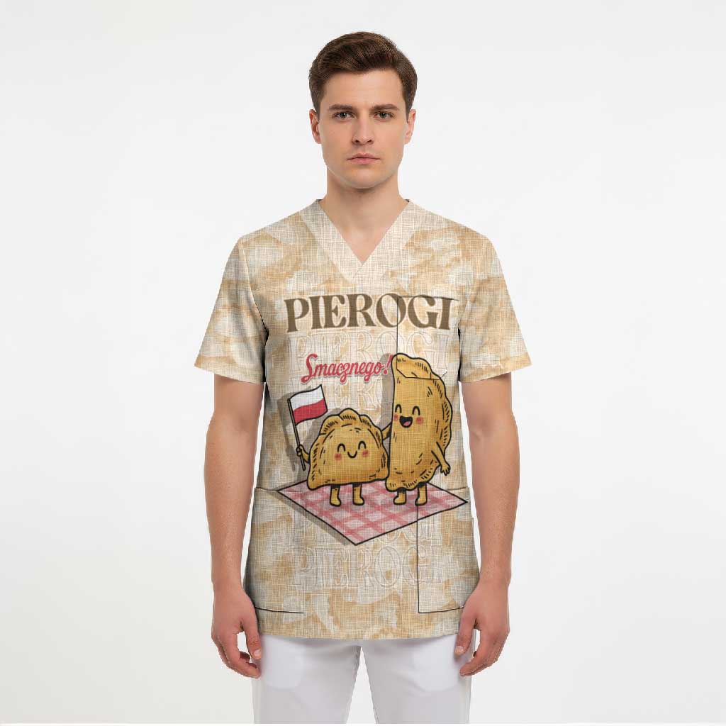 Poland Pierogi Scrub Top Cute Polish Dumplings Smacznego