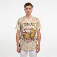 Poland Pierogi Scrub Top Cute Polish Dumplings Smacznego