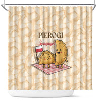Poland Pierogi Shower Curtain Cute Polish Dumplings Smacznego