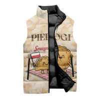 Poland Pierogi Sleeveless Puffer Jacket Cute Polish Dumplings Smacznego