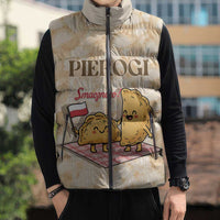 Poland Pierogi Sleeveless Puffer Jacket Cute Polish Dumplings Smacznego