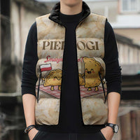 Poland Pierogi Sleeveless Puffer Jacket Cute Polish Dumplings Smacznego