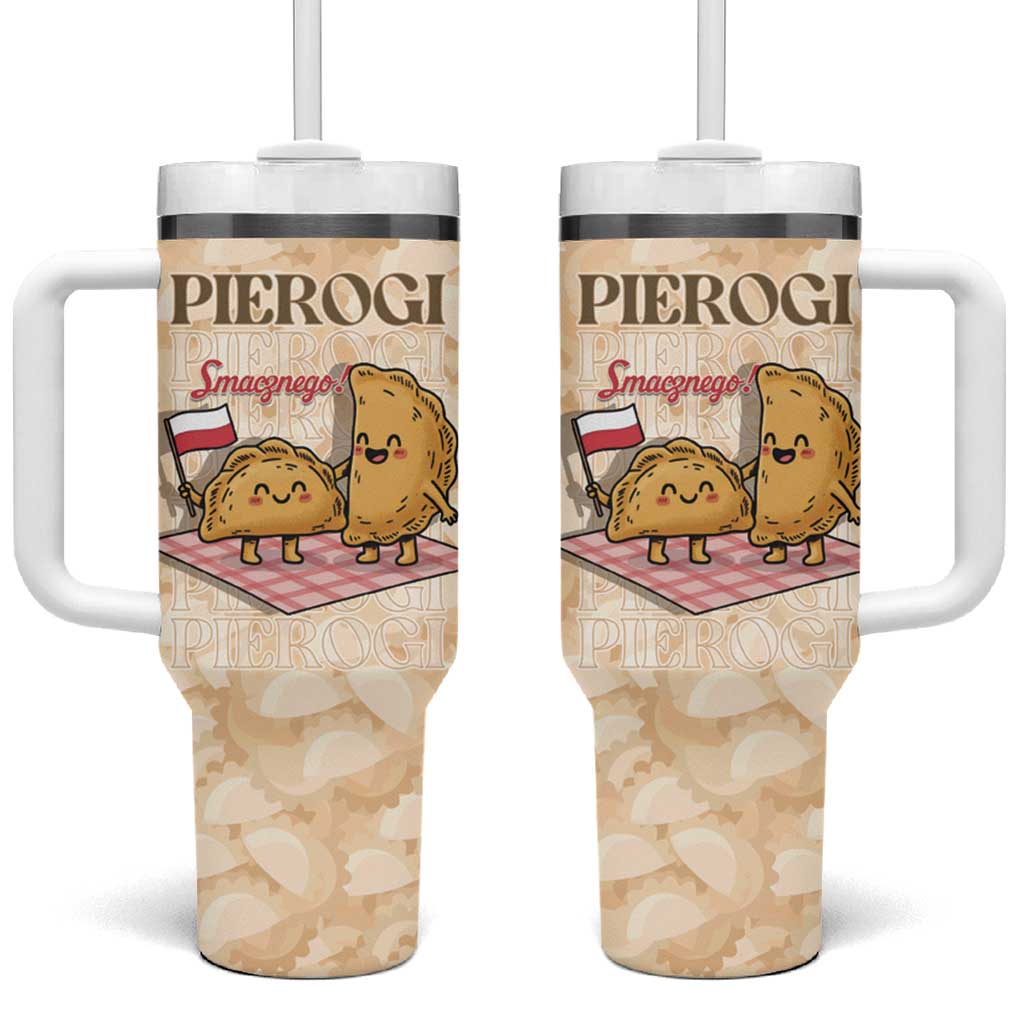 Poland Pierogi Tumbler With Handle Cute Polish Dumplings Smacznego