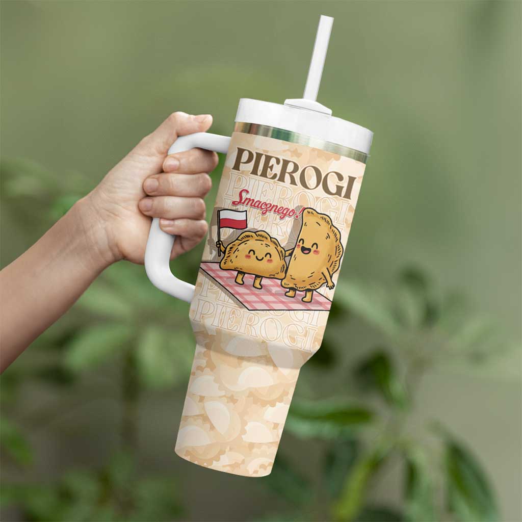 Poland Pierogi Tumbler With Handle Cute Polish Dumplings Smacznego