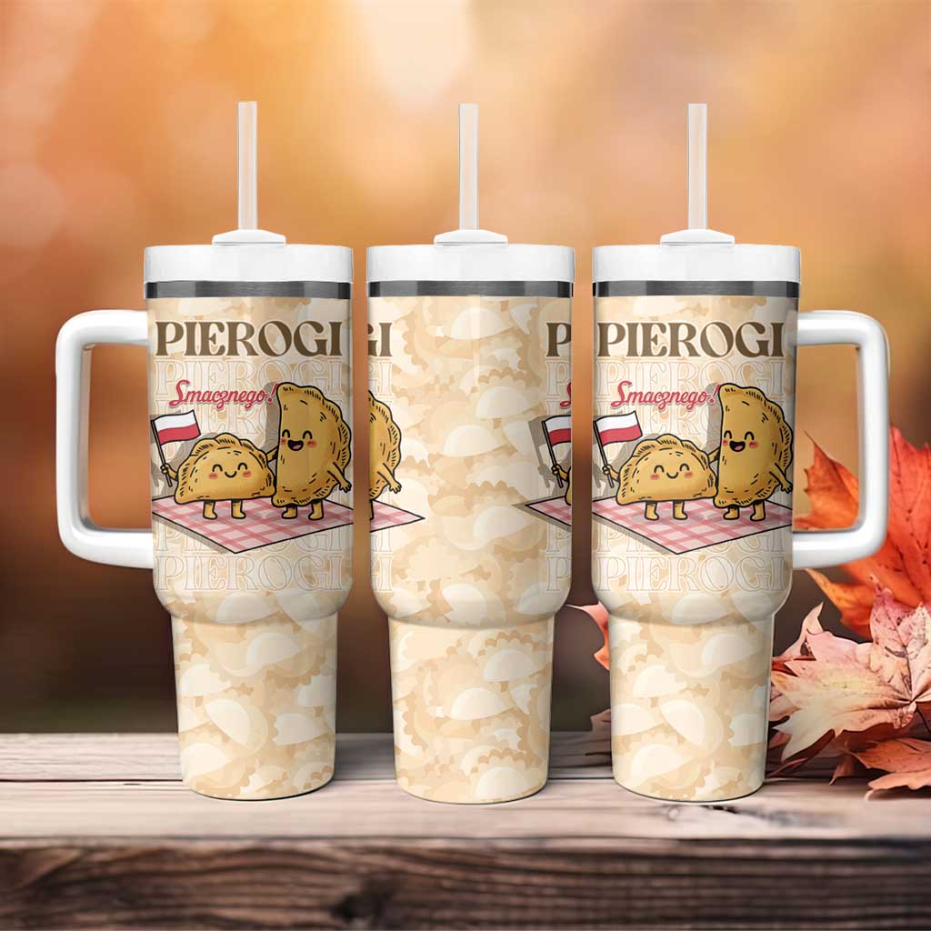 Poland Pierogi Tumbler With Handle Cute Polish Dumplings Smacznego